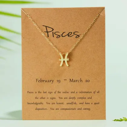 Gold Plated Zodiac Sign Necklace: A Stylish Birthday Gift and Astrology Pendant Jewelry Set