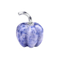 Sodalite 30MM Pumpkin Oranment for Home Office Decor Handmade Craved Vegetables fruits Stone Gifts