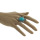 Женская мода Бирюзовый узор черепахи синий инкрустированный горный хрусталь палец кольцо