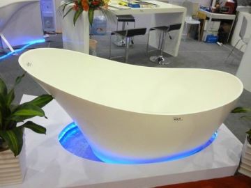 Free Standing Pure Acrylic Solid Surface Freestanding Bath Tub / Solid Surface Bathtub