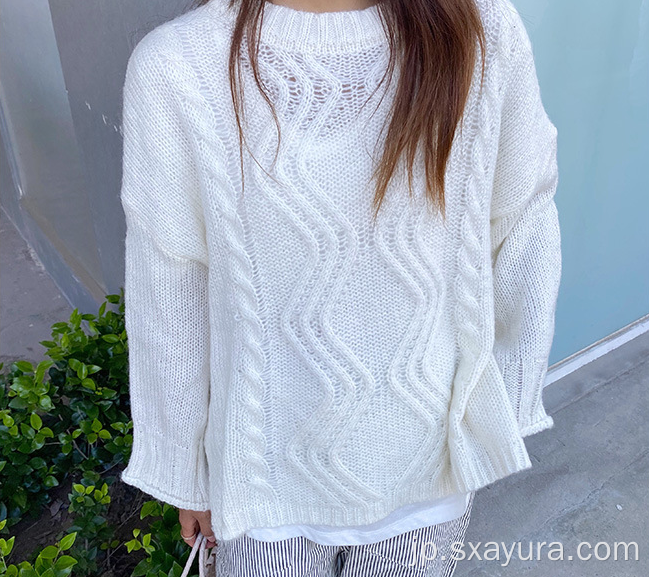 新しい韓国スタイルのライトとライトホワイトのセーター