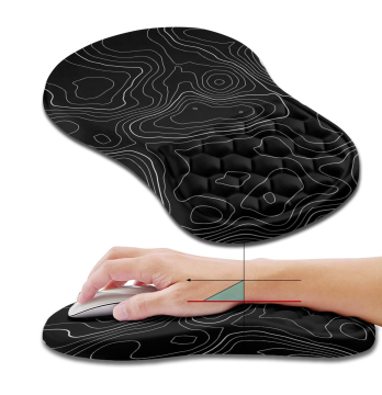 Sublimation Black Non-Slip Geographical Line 3D Mouse Pad with Enhanced Wrist Support: Your Ultimate Comfort Station