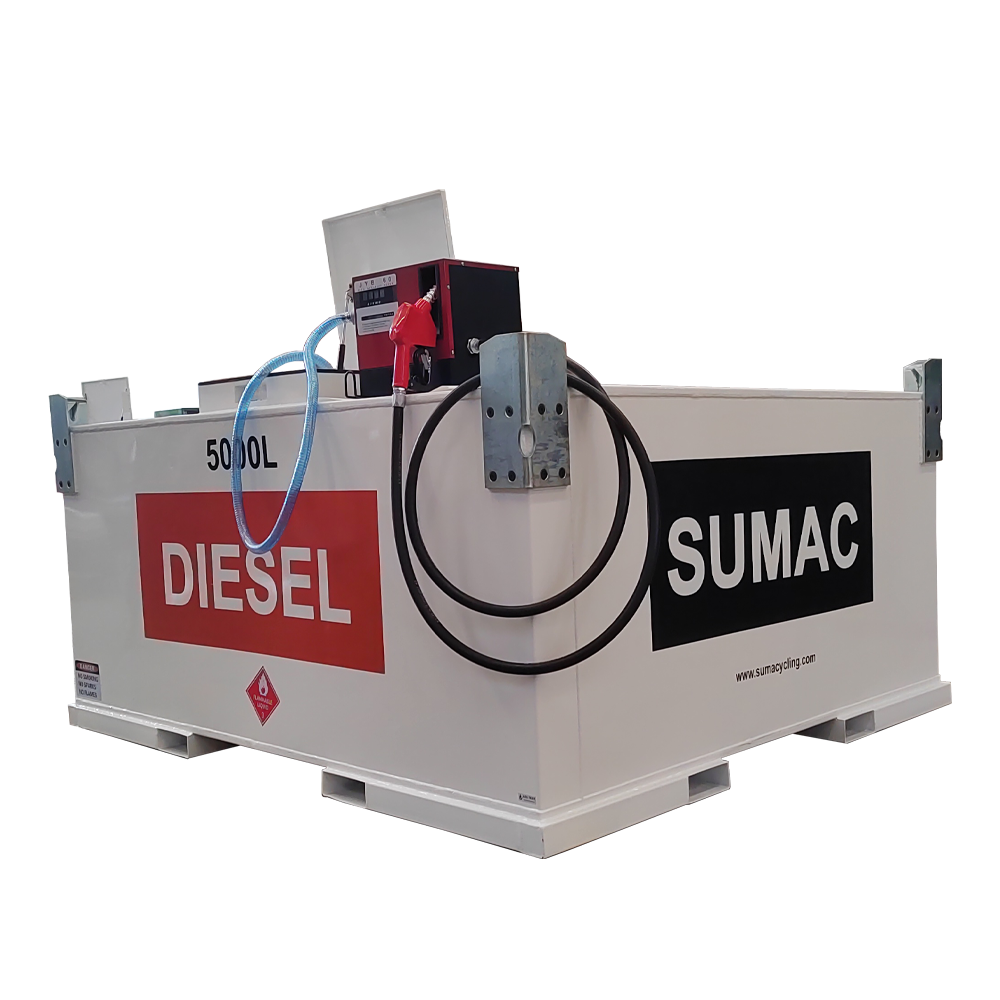 Double wall diesel fuel tank with pump portable