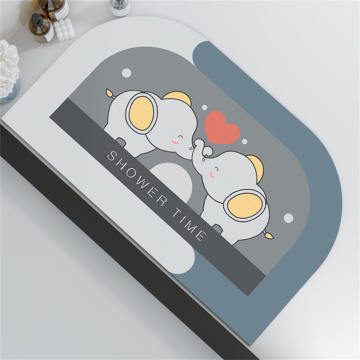Factory Sale Cartoon Bath Mat: Absorbent, Quick-Drying, Non-Slip Diatomite Mat