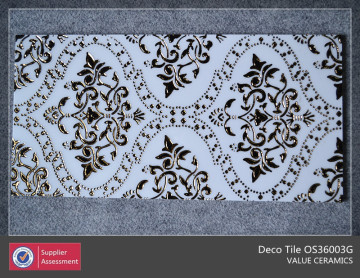 Polished crystal flower design wall tile