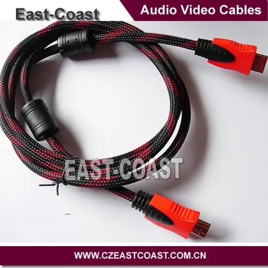 High Speed 1.4V Nylon Braid HD Male to Male Cable with Ethernet TV Cable
