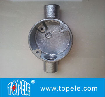 20mm, 25mm Bs4568 Two Way Malleable Iron Circular Junction Box - Through Way