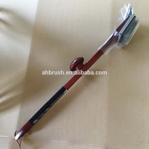 Long wooden handle stainless steel wire BBQ grill brush with hot sale