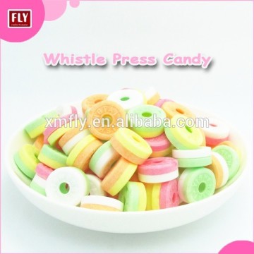 Hot Sale Roll Packed Colorful Whistle Tablet Press Candy