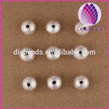 Silver 925 carved flat round spacer beads