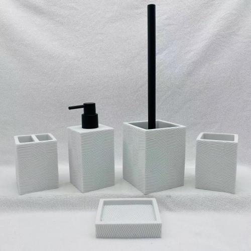 White square bath set resin bottle customization