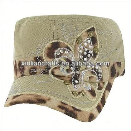 Animal Pattern Fleur De Lis Ponytail Cap