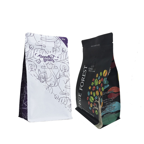 Bulk-formaat gecoate coffeeszakken met rits met zipper met aangepaste illustraties