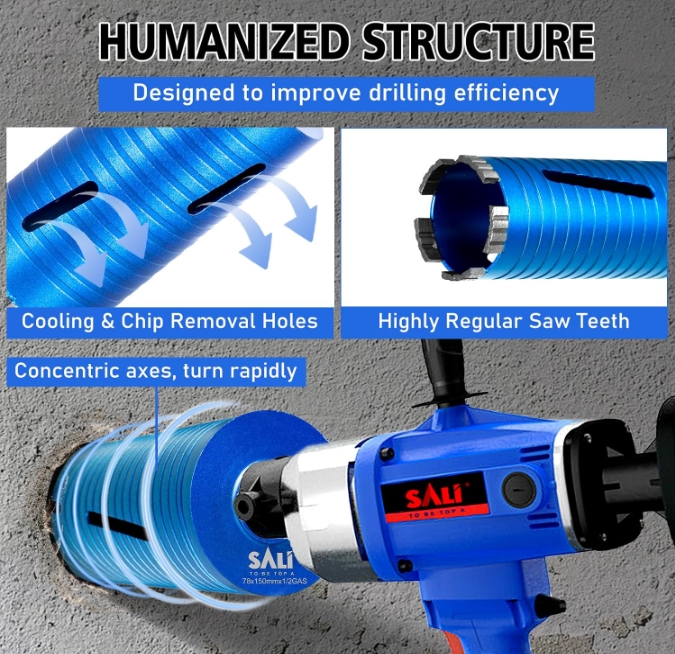 Core Diamond Diamond Dry Cuting Bit 3 &quot;con broca piloto