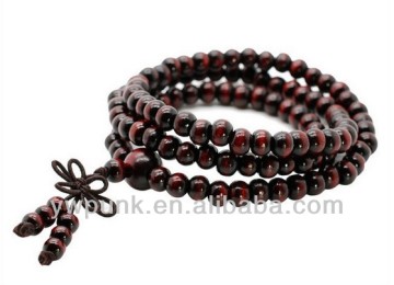 Supply DIY fashion lots 108 piecs 60mm diameters red sandal wood beads bracelets China celebrity jewelry