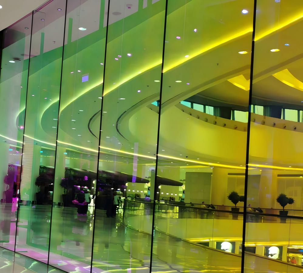 Curtain wall energy-saving coated laminated glass
