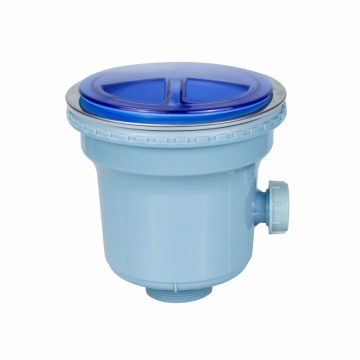 Blue PVC plastic bottle drain sink trap