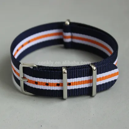 Customed Nylon watch strap with polished hardware