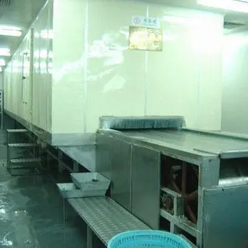 Tunnel quick freezer for fish, shrimps, dumplings, blocked vegetables quick frozen