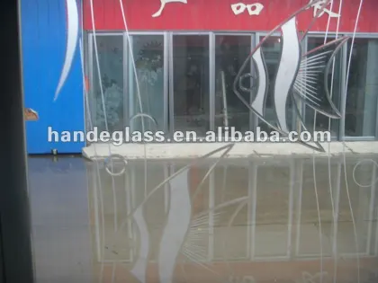 fish design building glass for doors