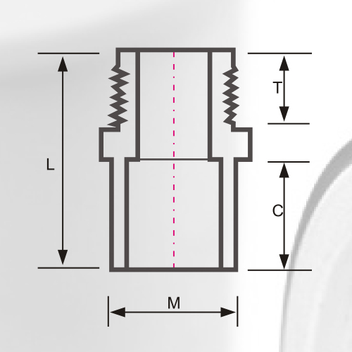 DIN PN16 Water Supply Cpvc Male Socket Brass