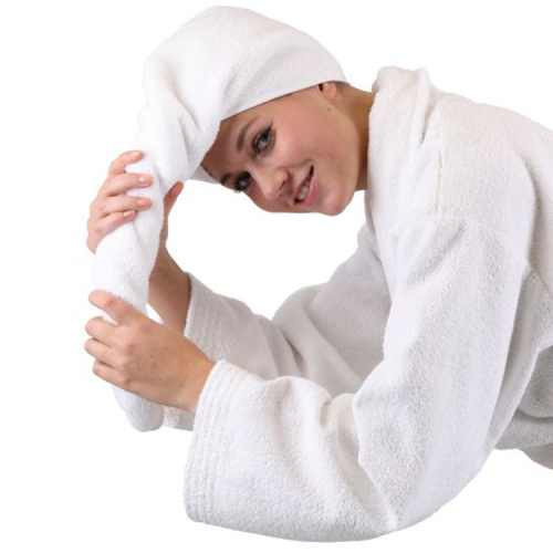 cotton terry cloth hair wrap towel