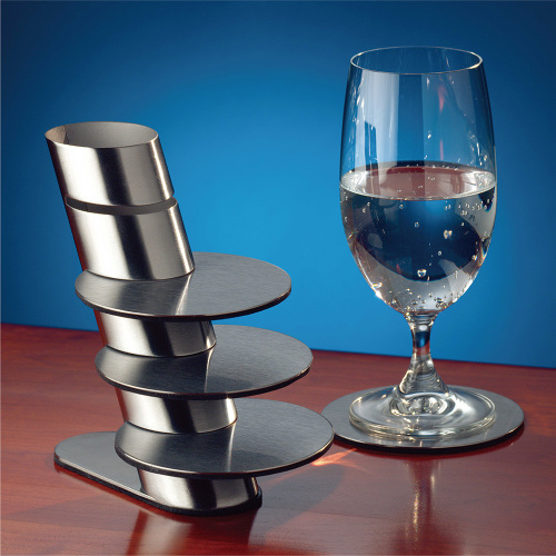 stainless steel coaster with holder set/6