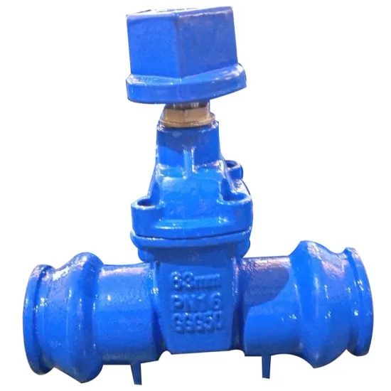 Socket end gate valve with Operation cube cap for buried PVC pipes