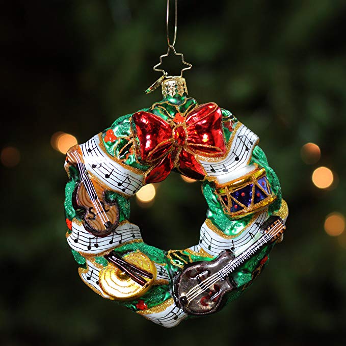 Glass Christams Wreath Ornament