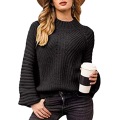 Women's Knit Lantern Sleeve Sweater