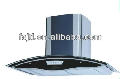 tempered glass flat slim range hood