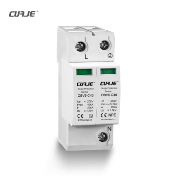 SPD 20KA 40KA Low Voltage AC Surge Arrester 1P+N Protector