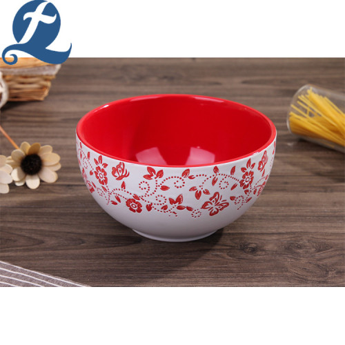 Wholesale tableware home round fruit salad bowl ceramic