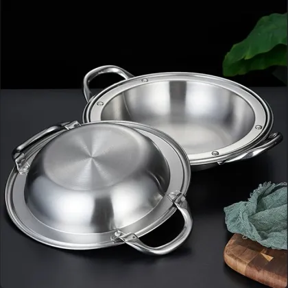 Thickened Stainless Steel Flat Bottom Small Dry Pot for Bars and Tripods