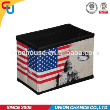 Small size desk flag printing foldable dvd storage box for home storage