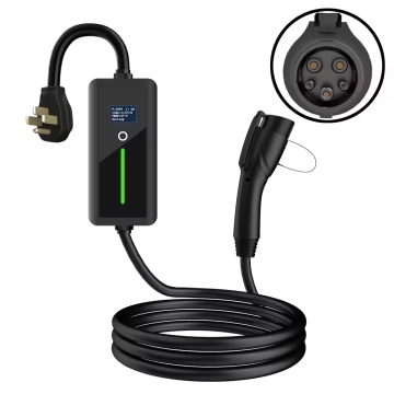 Tragbarer Typ 1 &amp; Typ 2 Elektroauto Ladestation mit LCD -Display (3,7 kW/7,7 kW, 16a/32a, Stufe 2, amerikanischer Standard)