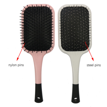metal paddle brush paddle hairbrush with nylon bristles and steel pins Supplier