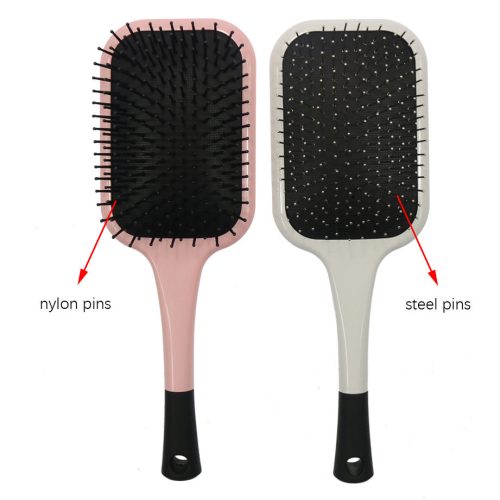 metal paddle brush paddle hairbrush with nylon bristles and steel pins Supplier