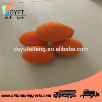concrete pump orange natural DN125 concrete pump pipe cleaning ball