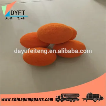 concrete pump orange natural DN125 concrete pump pipe cleaning ball