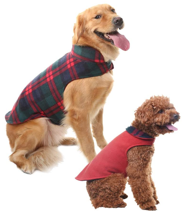 Dog Winter Clothes Reversible Fleece Jacket