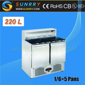 Mable Top Refrigerated Table For Salad Pizza Sandwich 5 Pans (SY-RST900M SUNRRY)