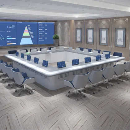 Intelligent Lifting Display Screen Conference Table for Large Paperless Conference Rooms