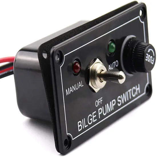 12V Bilge Pump Switch Panel with Protection - RV Yacht Rocker Switch Panel