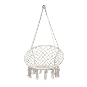 Northern European Style Outdoor Single Seat Rope Swing Hammock for Leisure