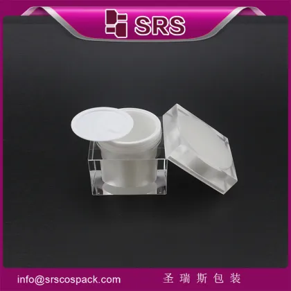 Hot Stamping Acrylic Plastic 30g 50g 80g Empty white pearl whitening cream container