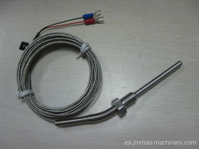 Termopar tipo k con cable conductor para máquina extrusora