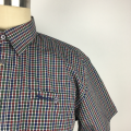 fine-plaid plus size Office leisure shirt