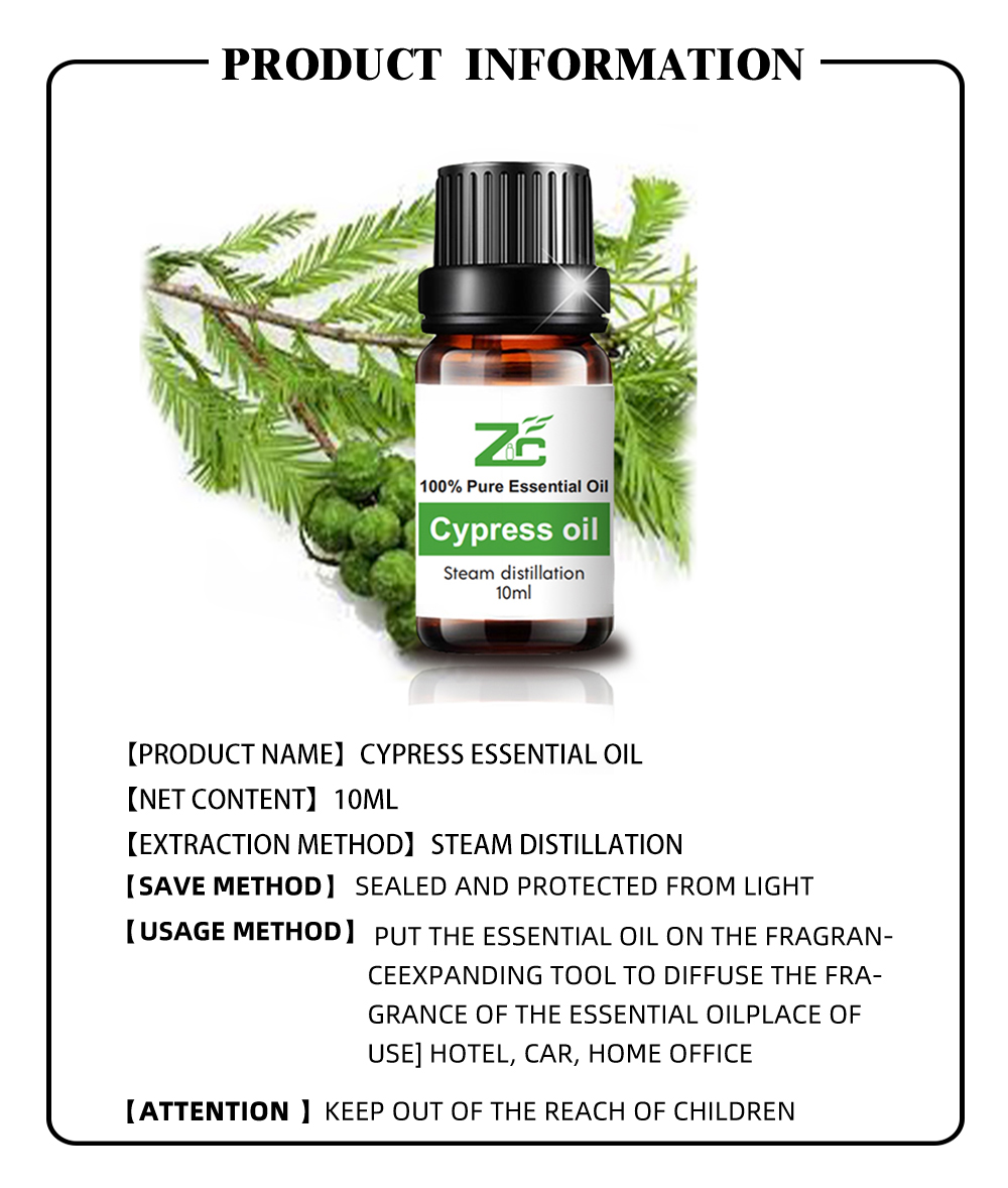 Cypress Essential Oil 100% natural para la aromaterapia difusor