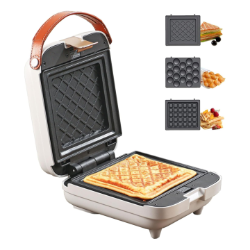 3-in-1 Sandwich Maker: Panini, Waffle, and Egg Puffs - Customizable and Portable
